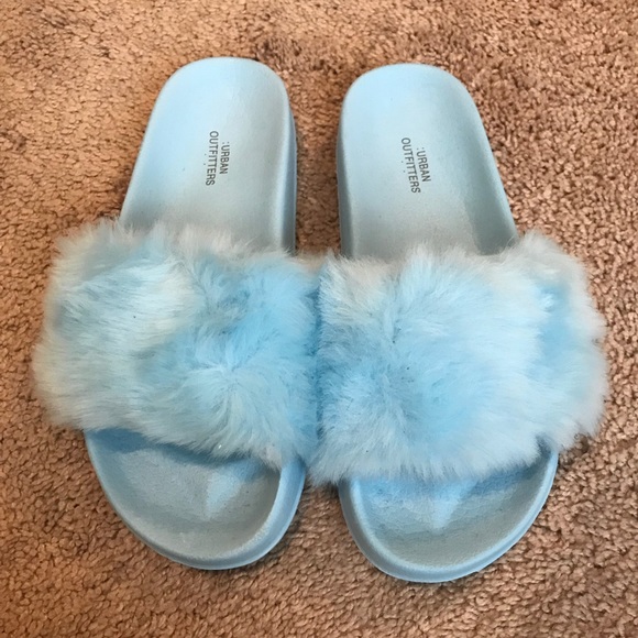 baby blue fur slides